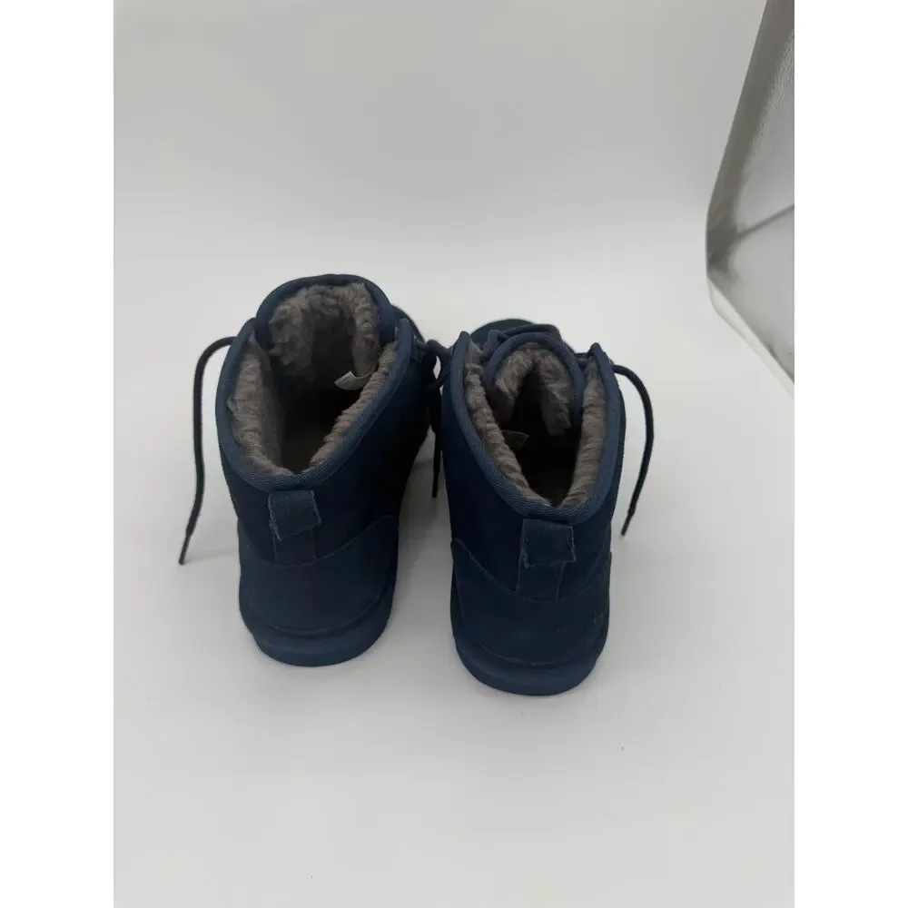 UGG Boots Mens Size 10 Blue Suede Chukka Wool Lined Ankle Winter Casual